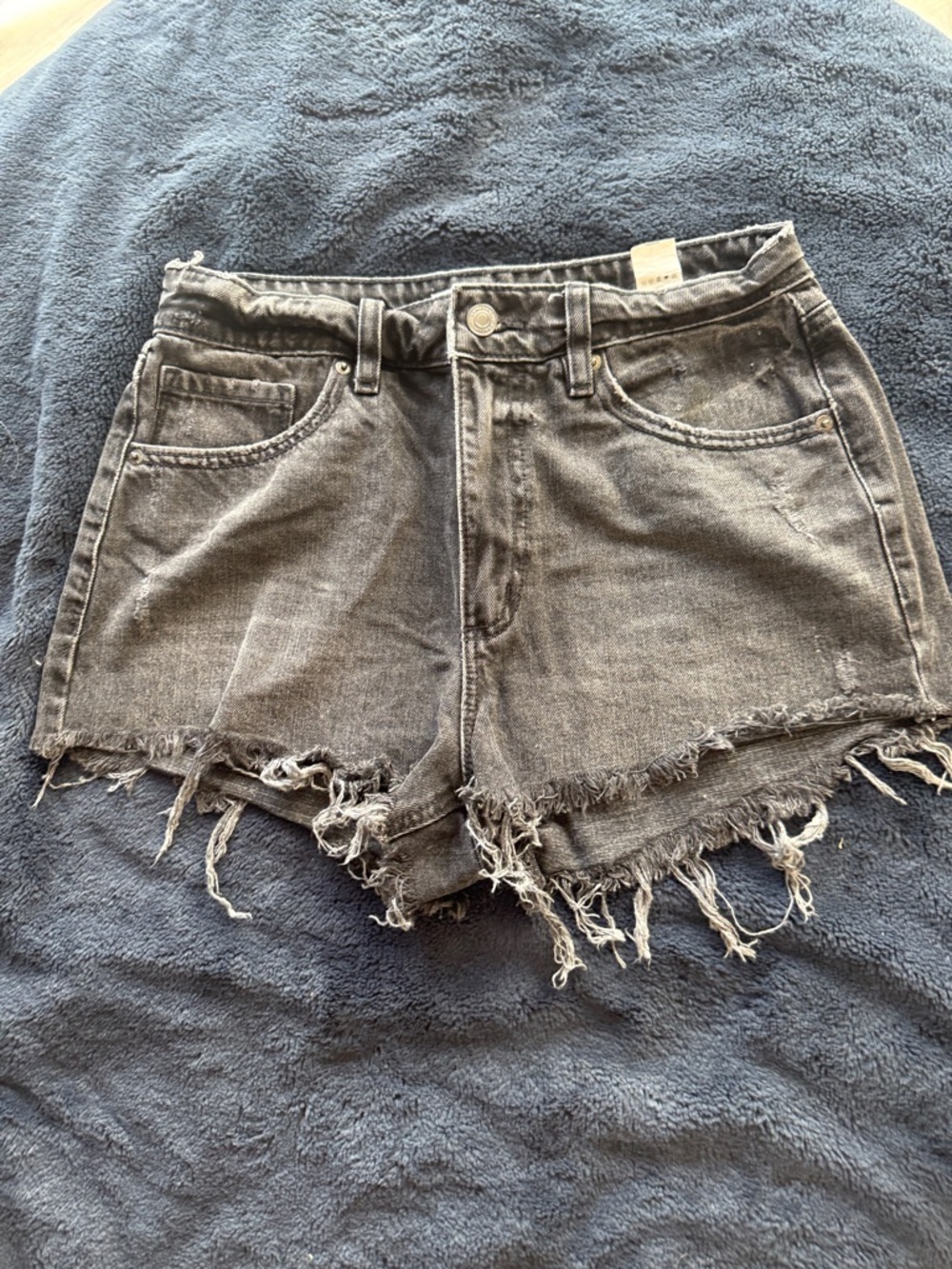 Dynamite Raw Hem Black Denim Jean Shorts